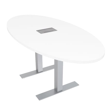Skutchi Designs 33.5 in W, 69.5 in L, 29 in H, Engineered Wood Top, White HAR-OVL-34x70-T-ELEC-XD09